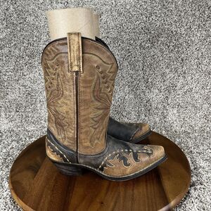 Laredo Women’s Size 8.5 M Western Leather Boots Cullison Bucklace Brown 52142